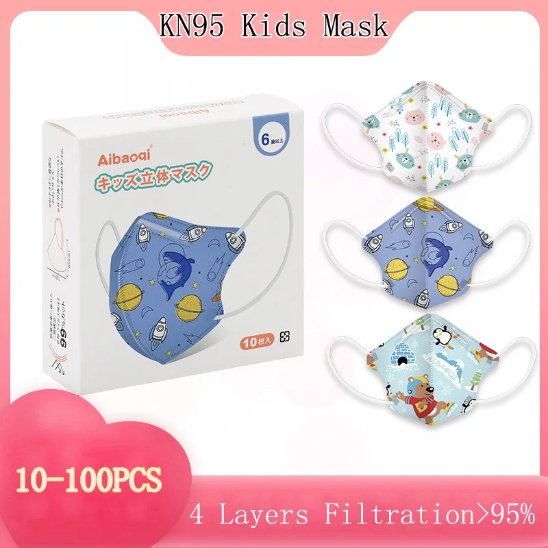 Детская разноцветная маска панда KN95 детская FFP2 для туши респиратор с фильтром