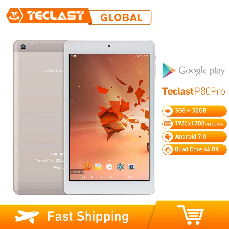  Teclast P80 Pro 3GB RAM 32GB ROM 8 inch Android 7.0 MTK8163 Quad Core 1.3GHz Tablet PC Dual WiFi Du