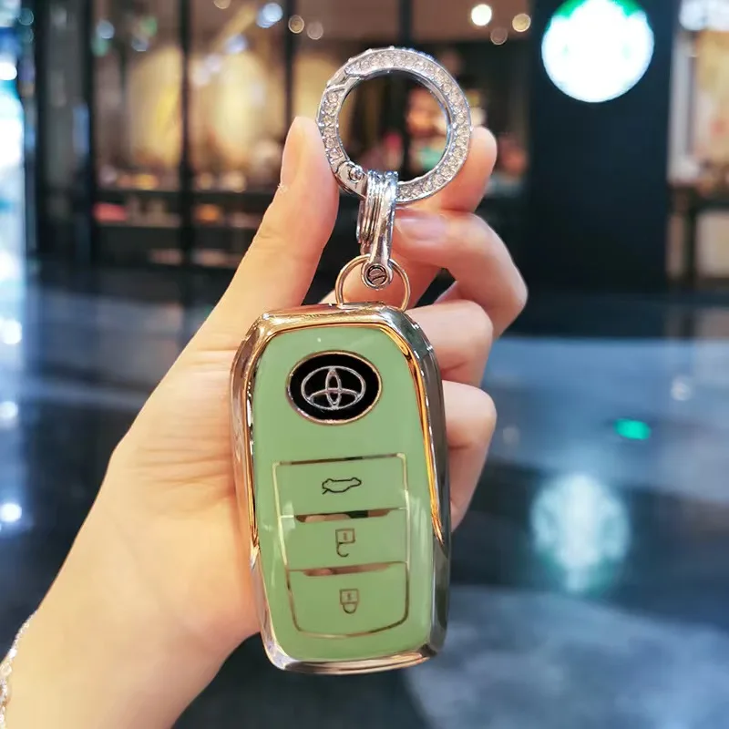 Copertura molle della cassa chiave dell'automobile di TPU delle automobili di Toyota per Toyota Prius Camry Corolla C-HR CHR RAV4 Prado 2018 accessori coperture portachiavi - H717d63f79bed49c5b496a6701d1ea1d6l