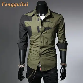 

2020 Spring Autumn Features Shirts Men Casual Shirt Long Sleeve Casual Slim Fit Male Shirts Zipper Decoration (No Pockets) Z015