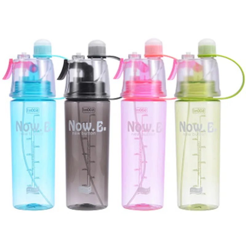 

New 600Ml Solid Plastic Sport Water Bottles 4 Color Spray Cool Summer Portable Plastic Bike Bicycle Shaker Running Water Bottle
