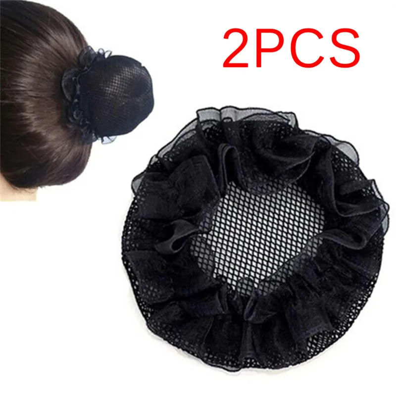 

2pcs Women Ballet Dance Skating Snoods Hair Net Bun Cover Black High quality Wig Cap Hair net for Weave Hairnets Wig Nets