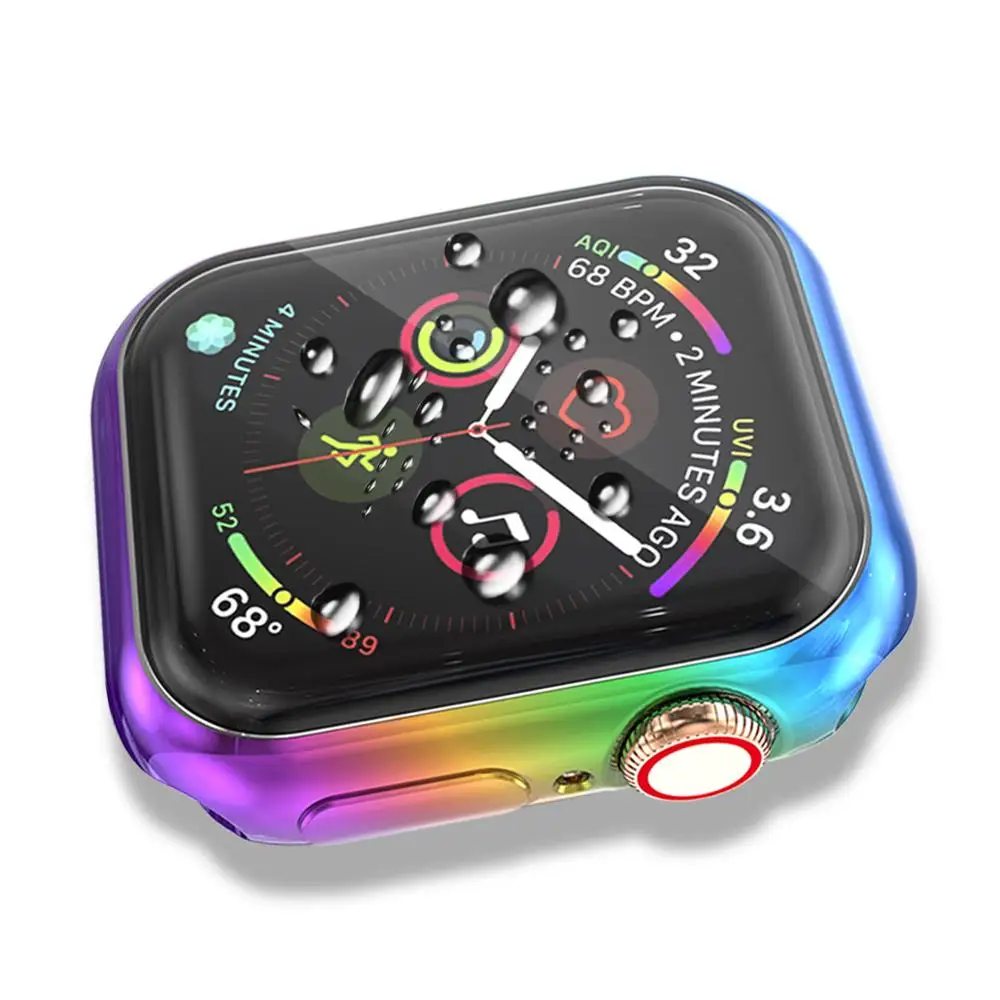 360 тонкий полный защитный чехол для Apple Watch Band 5 4 3 2 1 мягкий TPU протектор экрана iWatch