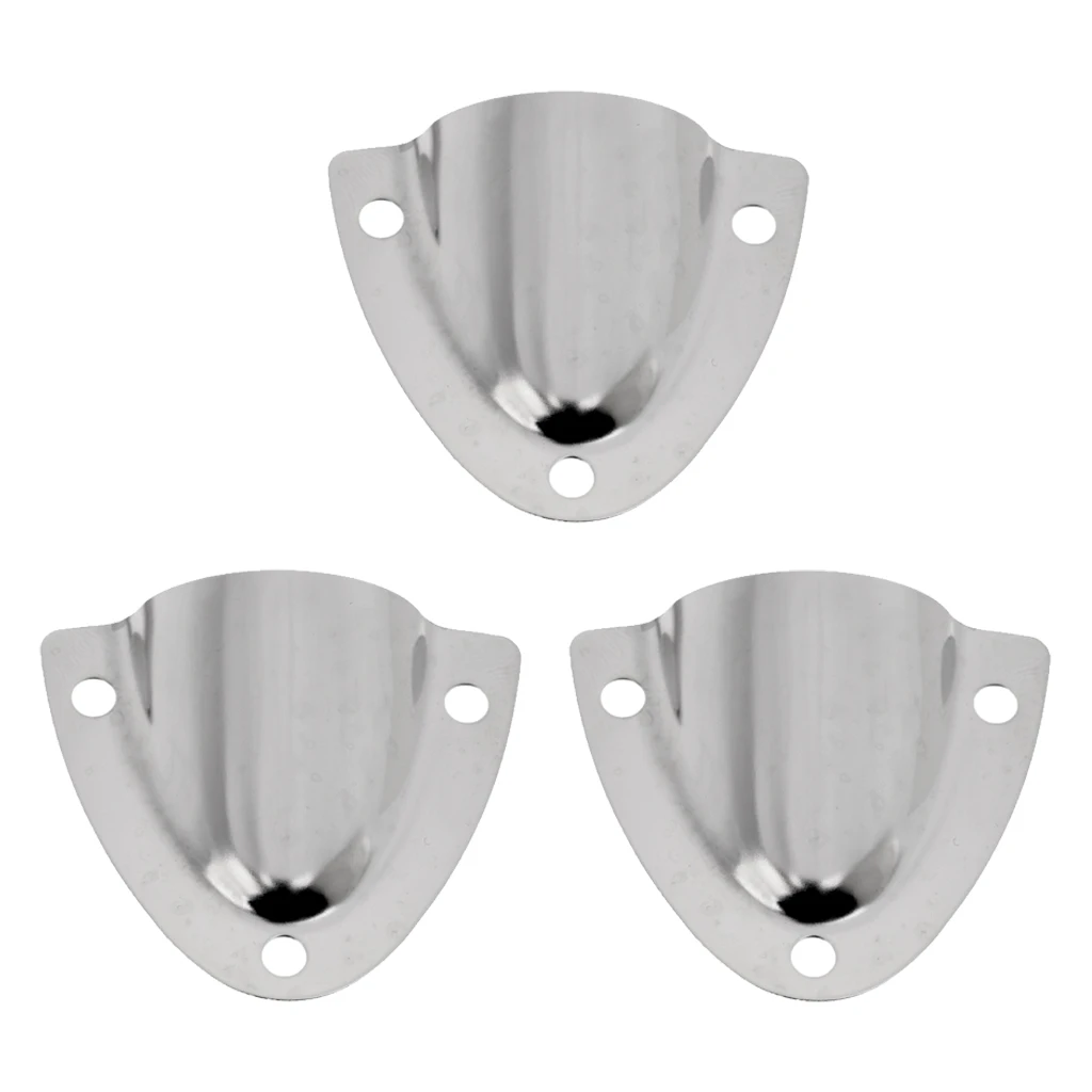 3Pcs Boat Clam Shell Vent Stainless Steel High Polished Electrical Vent Outlet