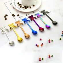 OLOEY 1 шт. креативная кофейная ложка из нержавеющей стали медвежьи формы, кухонный чайный набор, посуда, милая кухонная посуда из нержавеющей стали