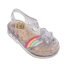 Стиль для девочек, детские сандалии, обувь радужные сандалии; туфли в стиле «Принцесса»; нескользящая обувь