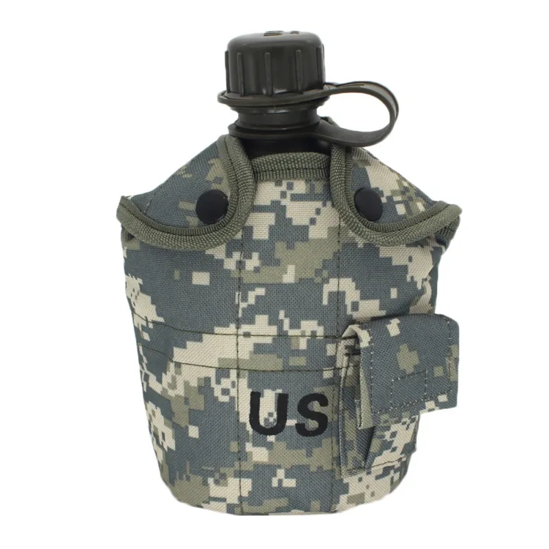 

3pcs/set Large Capacity Camping Canteens Water Bottle Portable Folding Travel Bottle Military Aluminum Lunch Box Camouflage Bag