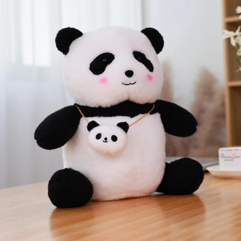 

Милая игрушка панда, мягкая плюшевая игрушка черно-белая панда, мягкая кукла с маленькой сумкой, игрушка панда, высокое качество, детские игрушки