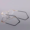 Elbru Square Metal Finished Myopia Glasses for Men Women Gold Half Frame Short-sighted Eyeglasses Diopter -1.0 1.5 2.0 2.5 3 3.5 ► Photo 3/6