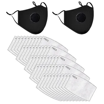 

Reusable Fabric Face Mask Washable Anti Dust Mask Respirator Mascaras With Carbon Filter Black Mouth Covers For Adult Kids #YL5