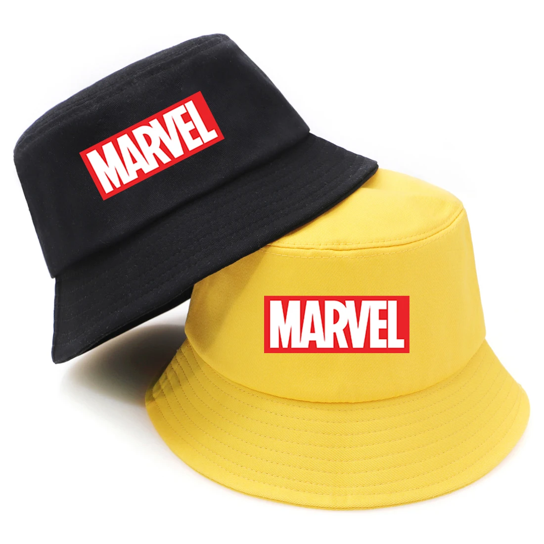 Marvel Printed Summer Fisherman Hats 2020 Fashion Foldable Soft Bucket Caps Woman Man Casual Outdoor Panama Bucket Black Hats