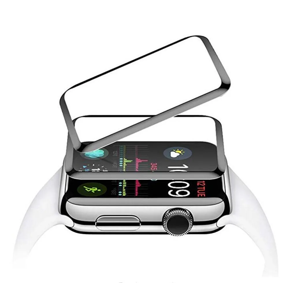 Комплект из 2 предметов для Apple Watch4/3/2/1 анти-пузырь, устойчивое к царапинам крышка 3D защитный SoftFilm для наручных часов Apple Watch 38 мм, 40 мм 42 44 мм s10