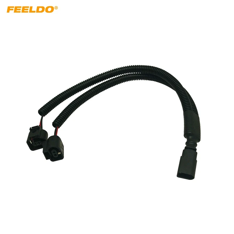 

FEELDO Car Special 1 To 2 Plug Speaker Cable Adaptor For Volkswagen Audi Skoda Porsche Benz BMW Great Wall Wire Connectors