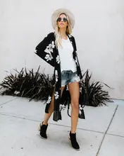 2020 New Cardigan Black Background Daisy Floral-Print Long Sun-resistant Clothes Cover-up-Women's Sun-resistant Casual Beach 2020 New Cardigan Black Background Daisy Floral-Print Long Sun-resistant Clothes Cover-up-Women's Sun-resistant Casual Beach