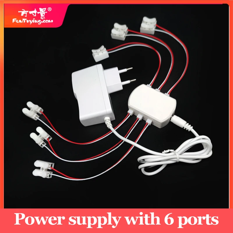 Us Eu 3v/12v Power Supply 6 Port Ac/dc 
