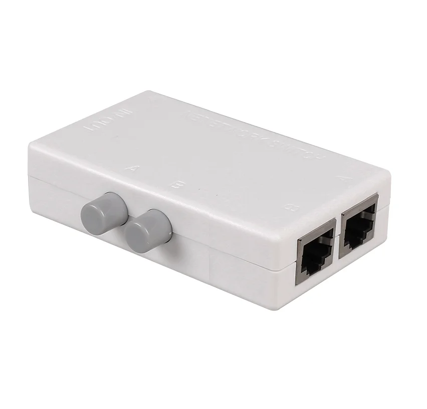 Двусторонний сетевой адаптер с 2 портами RJ45 ручной выключатель AB общим доступом