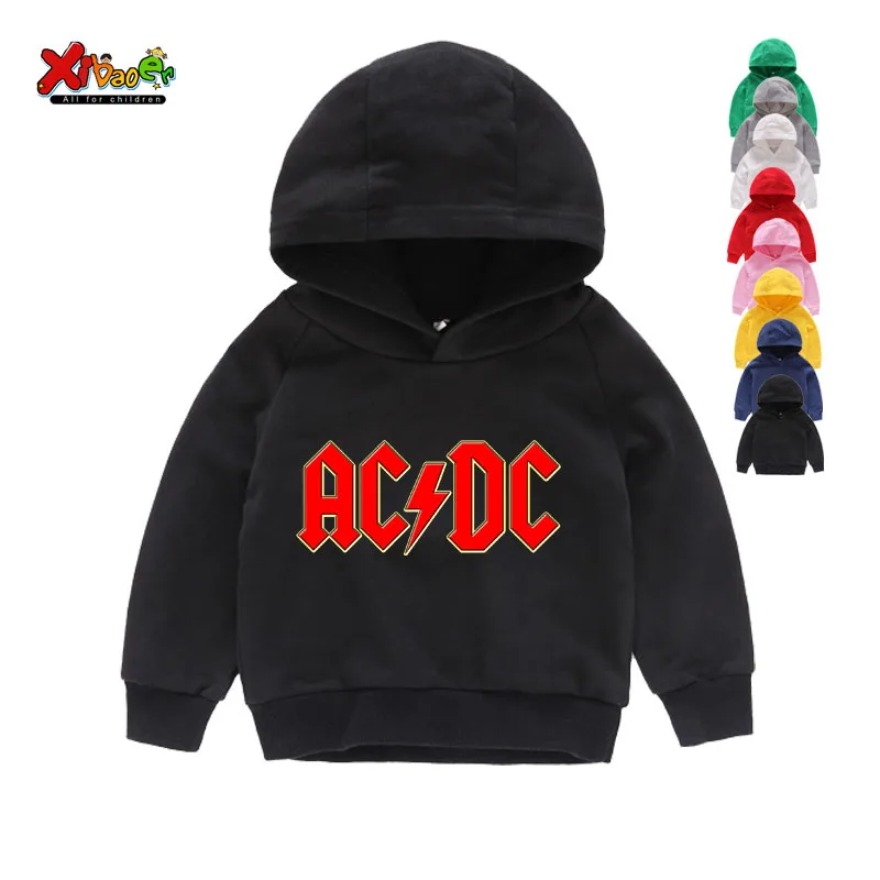 

Kids Hoodies AC DC Letter Logo Print T Shirt Children Casual Hoodies AC/DC Graphic Boy Girl Rock Toddler Hoodies Sweatshirts 8T