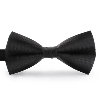 

2019 New Fashion Men's Bow Ties for Wedding Double Fabric Black Bowtie Club Banquet Anniversary Show Butterfly Tie with Gift Box