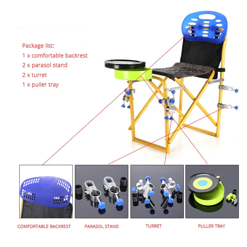 

Portable Multi-functional Chair Battery Chair Gold Knight Fishing Gear Chair Outdoor Folding Chair New Multi-function Portable