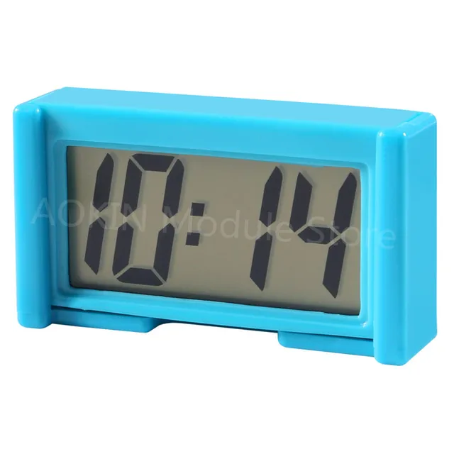 1pcs Mini Car Digital Clock Car Accessories Car Clocks Auto Electronic Clock LCD Watch Clock Suitable For Car Interior Decorate Blue