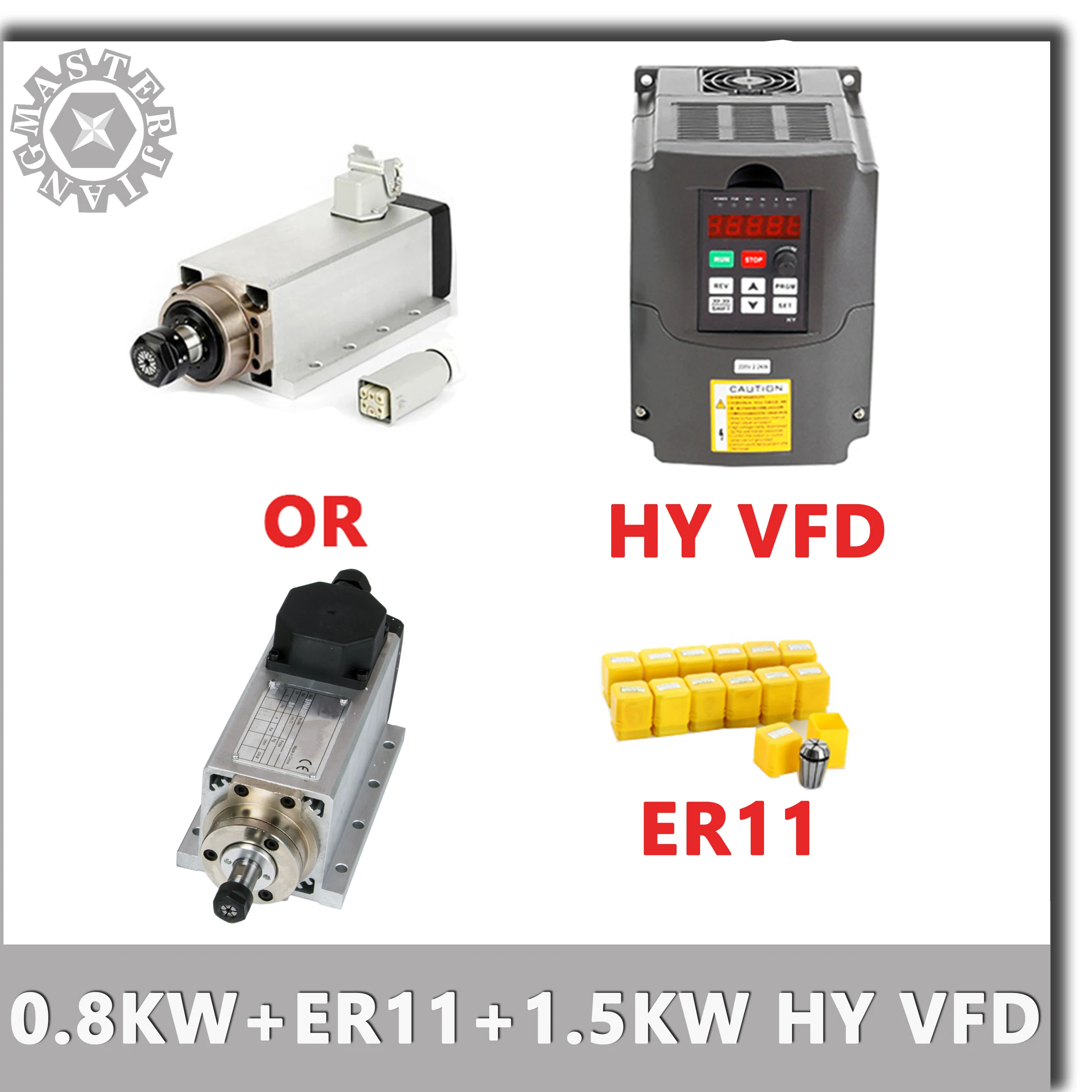 CNC 800W/0.8KW 220V квадратный шпиндель воздушного охлаждения ER11 с воздушным охлаждением