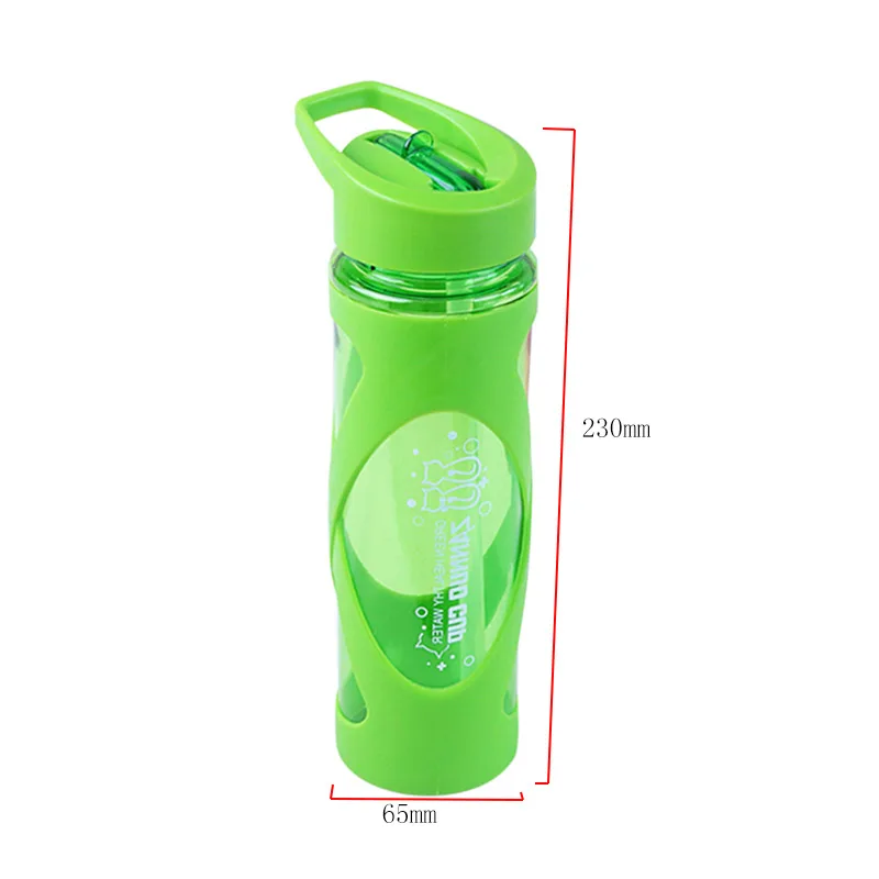 580 мл бутылка для воды креативная герметичная космическая чашка спортивные бутылки соломинка для герметичной портативной наружной гимнастической походной бутылки для воды - Цвет: green