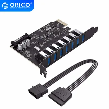 

ORICO PVU3-7U 7 Port Super Speed USB3.0 5Gbps PCI-E Express card with a 15pin SATA power connector [VL805 and VL812 chipsets]