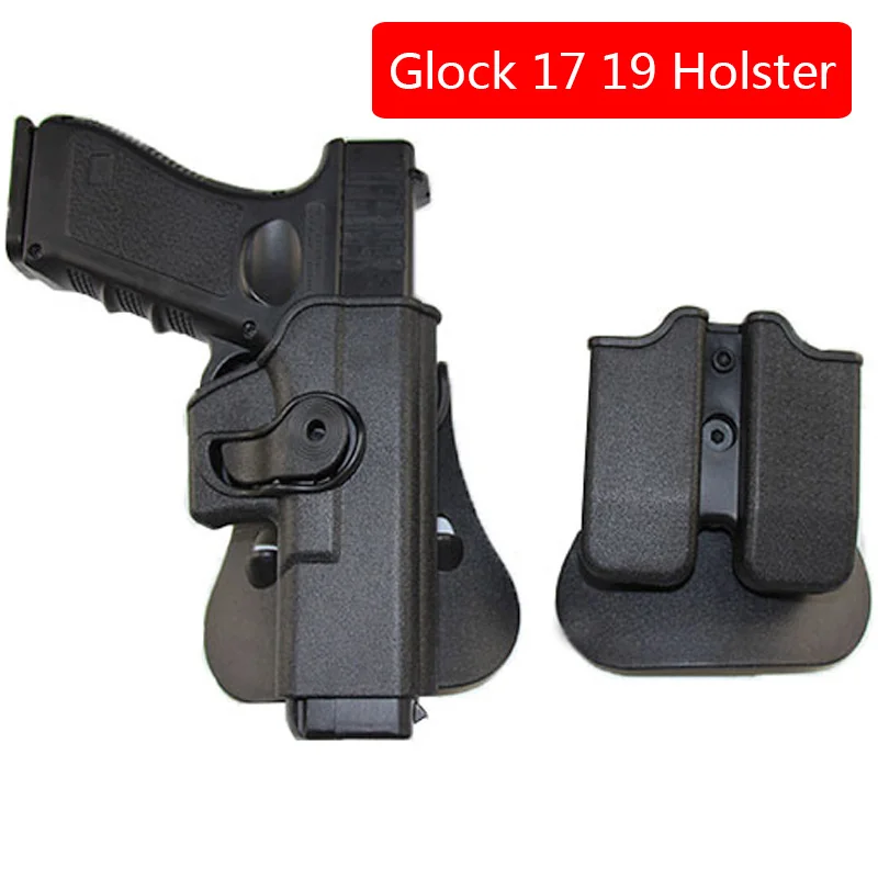 

IMI Tactical Military Glock Holster Hunting Combat Pistol Airsoft Holster for Glock 17 19 22 23 31 32 Gun Case with Clip Pouch