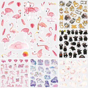 

Cute Cartoon Pink Panther Flamingo Pet Girl Decorative Washi Stickers Scrapbooking Stick Label Diary Stationery Album Stickers