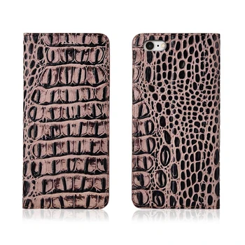 

Crocodile pattern genuine leather magnetic phone case card slot holder for iPhone 6S Plus/iPhone 6S flip case standing phone bag