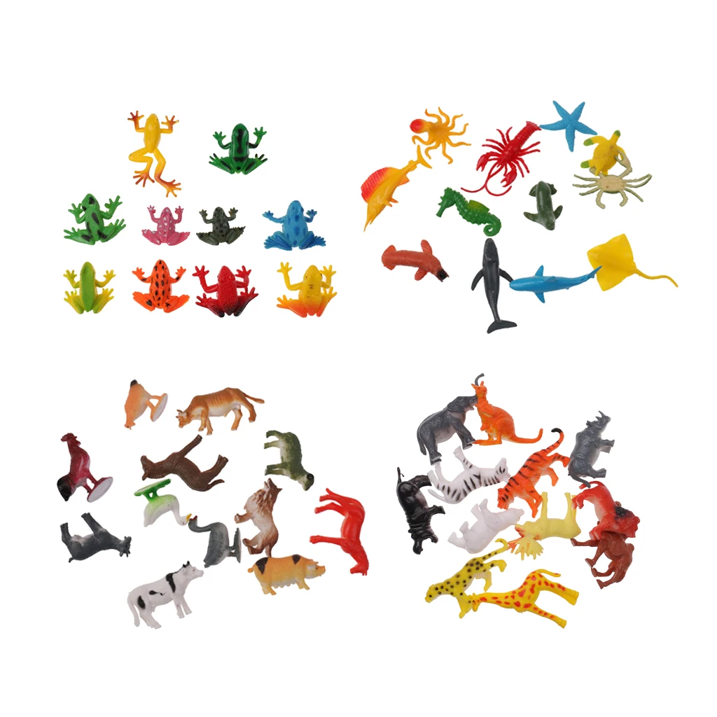 Figuras de Ação Pacote Plástico Selvagem Fazenda Animais Insetos Modelo Festa Bolsa Enchimentos 46 1 46 pacote plástico selvagem fazenda animais insetos