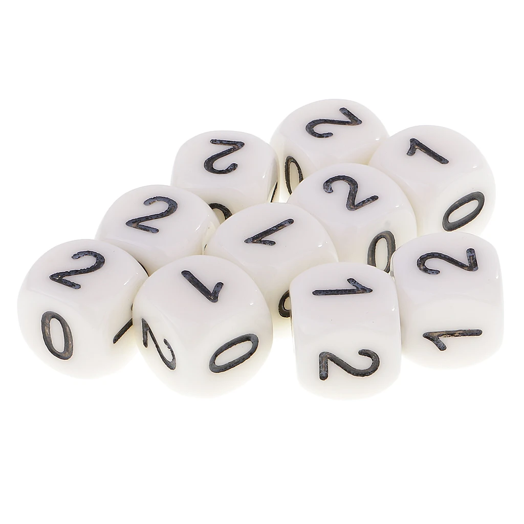 10Pcs White Dices Set 16mm for Dungeons and Dragons RPG MTG Board Games Part