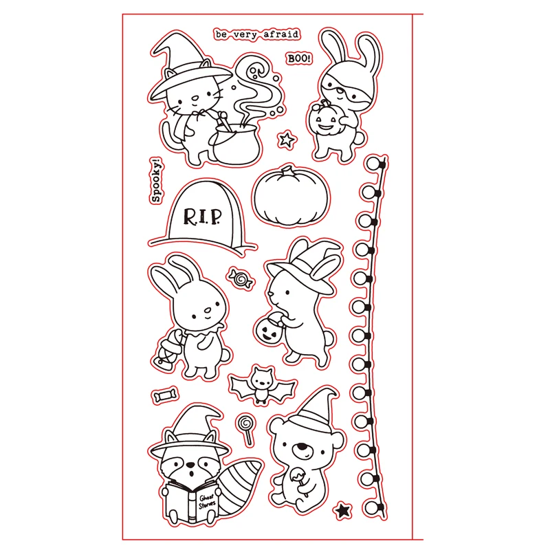Joy Interaction Small Animal Cartoon Hippo Bee Cow Cow Fox Butterfly Bunny Clear Stamps For DIY Scrapbooking Card Making - Цвет: 1