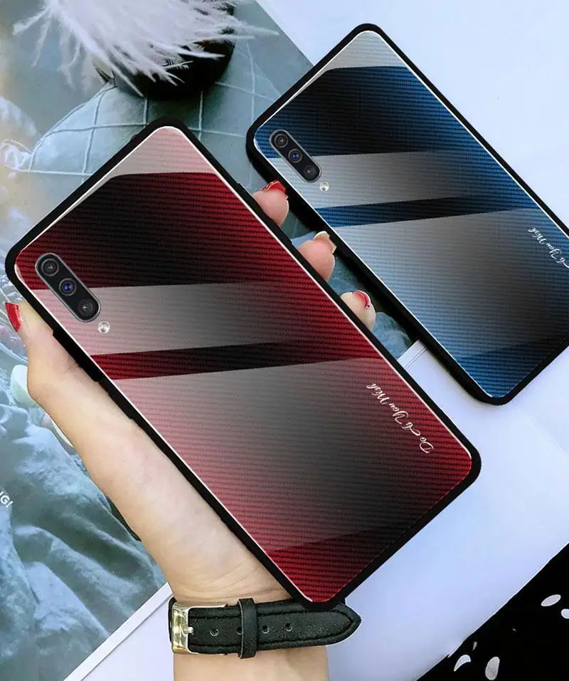 

Luxury Gradient Tempered Glass Case For Samsung Galaxy A70 S10 S9 Plus A50 A30 Note 10 Pro A20 A10 A80 Protective Cover Housing