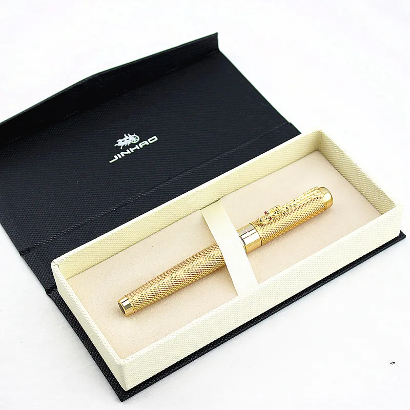 Jinhao1200 зажим дракона роллербол черные чернила для ручки серебряный золотой