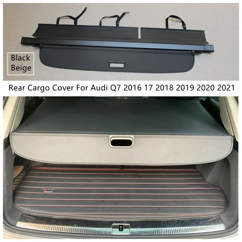 

Rear Cargo Cover For Audi Q7 2016 17 2018 2019 2020 2021 Privacy Trunk Screen Security Shield Shade Black Beige Auto Accessories