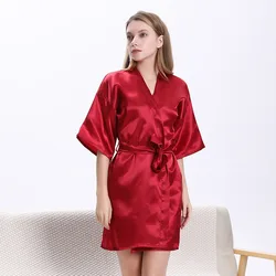 New Women's Satin Silk Wedding Autumn Winter Kimono Bride Robe.sleepwear Bridesmaid Robes Pajamas Bathrobe Nightgown  Dressing