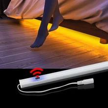 Движения Сенсор светодиодный светильник s для Кухня прикроватные DC12V 1/2 м/3 м/светодиодная подсветка под шкаф ручная развертка переключатель Лестницы шкаф ночные лампы