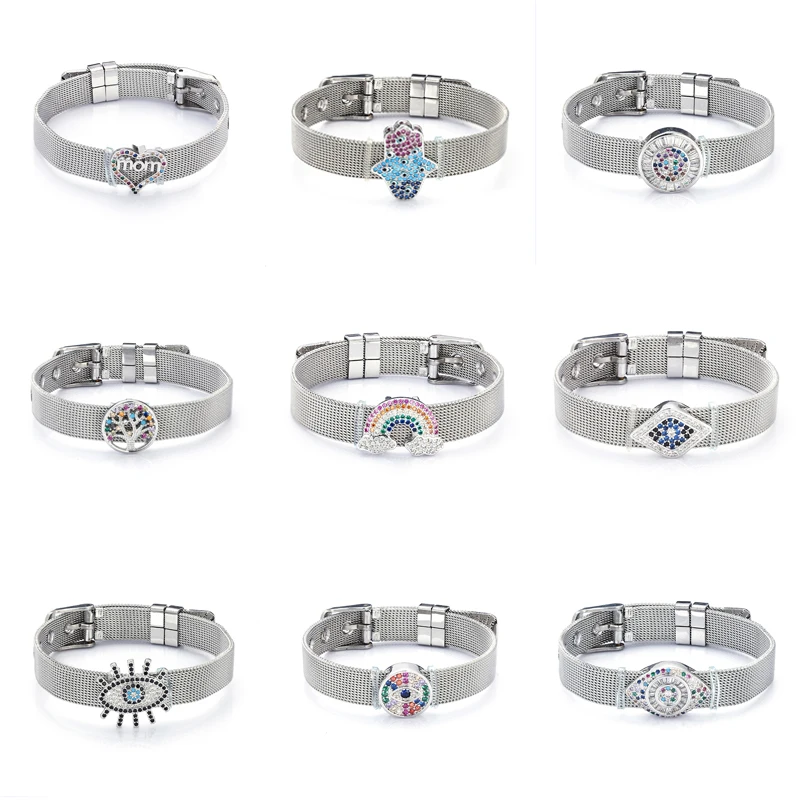 

colorful cz rainbow bracelet bangle Women's watch bracelets adjustable gold silver zircon bracelet rainbow jewelry accessories