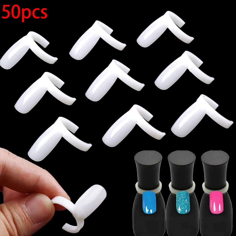 

50pcs Nail Art Tips Display Practice Color Ring Nail Polish Swatches Nail Color Sample Nail Art Tools Practice Equipment