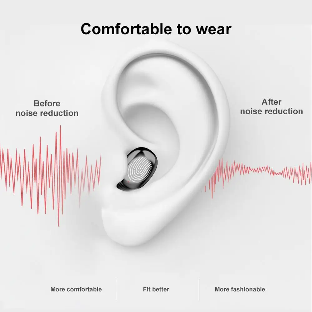 SOHOKDA Bluetooth5 0 Earphones Wireless With Microphone Sports Waterproof Headsets 200mAh Charging Box For Android
