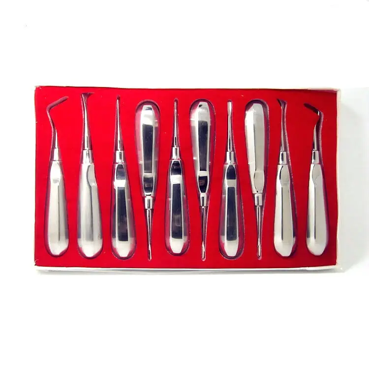

10Pcs Stainless Steel Dental Elevator Oral Tooth Loosening Root Extraction Kit