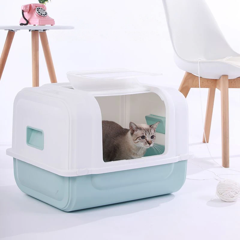 Large Cat Litter Box Giant Skylight Pet Cat Toilet High Capacity