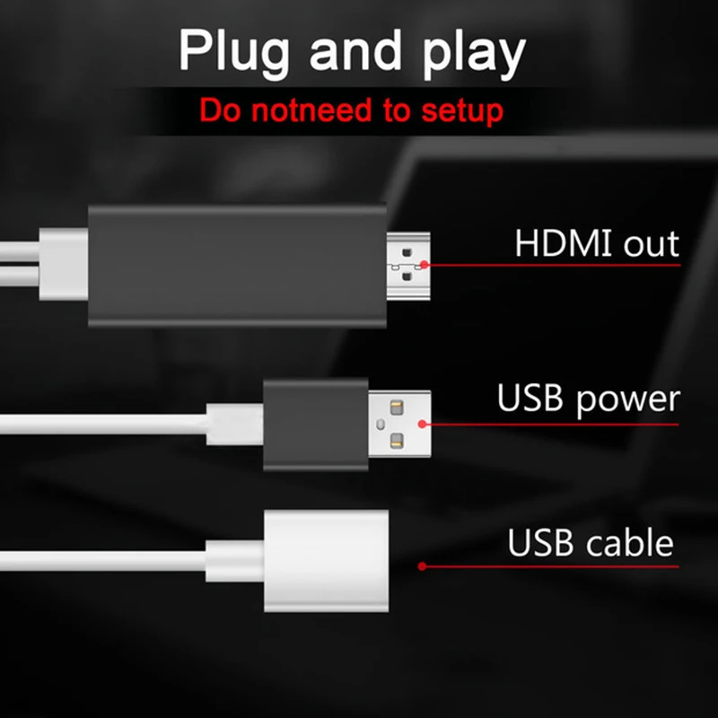 Зеркальный Кабель HDMI телефон к ТВ HD ТВ адаптер для iPhone X/XS Max/7/8 Plus/iPad