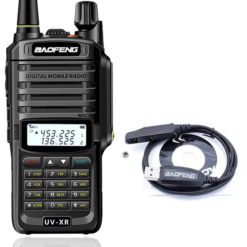 Baofeng UV-XR uv-9r uv9r плюс Водонепроницаемый иди и болтай Walkie Talkie 10 Вт мощное радио CB Портативный 10 км дальность двухстороннее радио - Цвет: add program cable