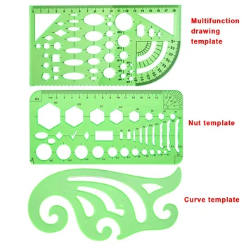 

11 Pcs Student Learn Office Math Multifunction Measuring School Geometry Stencils Set Architecture Work Drawings Templates