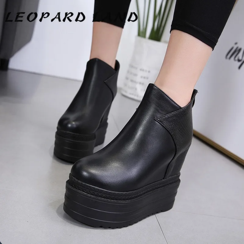 

LEOPARD LAND 12.6cm Heels Add Zipper Color Matching High-heeled Short Boots Thick-heeled Short Boots Women Boots JXQ-558-5