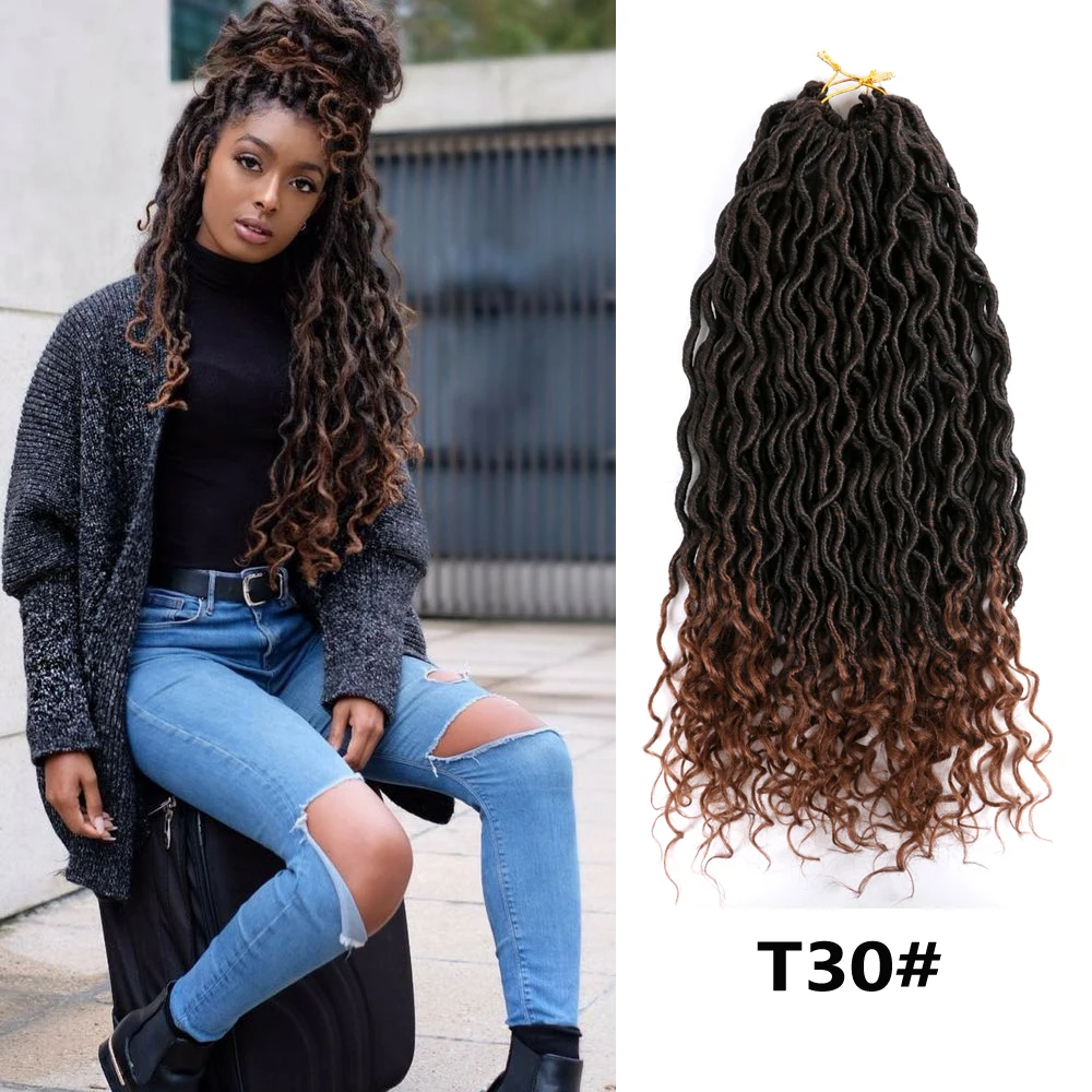 

Goddess Faux Locs Curly Crochet Hair Extensions Synthetic Crochet Braids Locs Hair 24strand Dread Braiding Hair