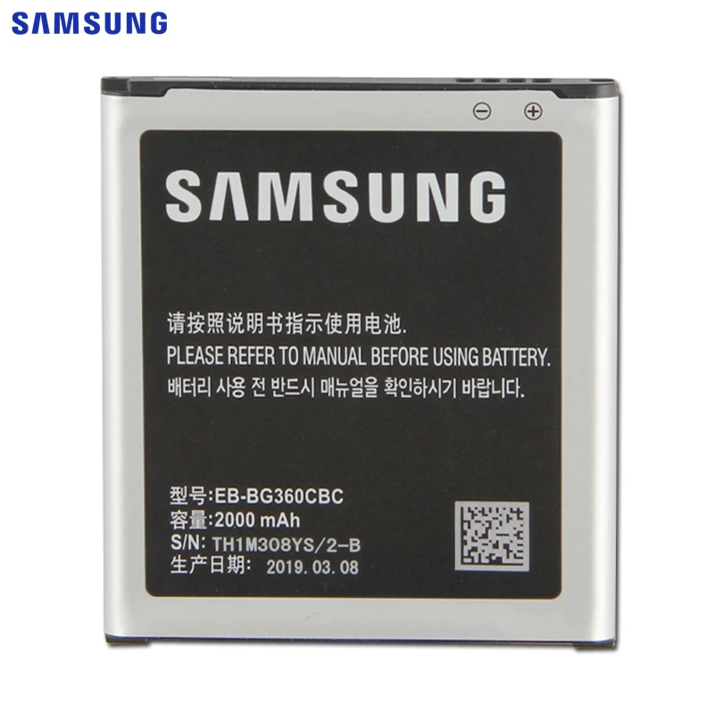 Сменная батарея SAMSUNG Φ для Samsung GALAXY CORE Prime G3608 G3609 G3606 EB BG360BBE/CBU/CBZ 2000mAh|Аккумуляторы