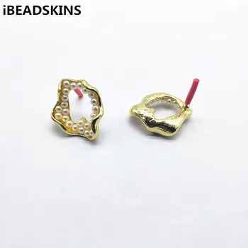 

New arrival! 28x23mm Zinc alloy imitation pearl Oval shape earrings studs for Earrings parts,Accessories,hand Made Jewelry DIY